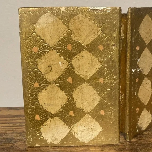 Antique Gold Gilt Florentine Wood Diptych Saint Francis Assisi A SIMPLE PRAYER - Picture 6 of 15